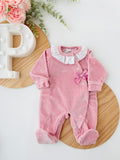 Babygrow pintinhas veludo com golinha