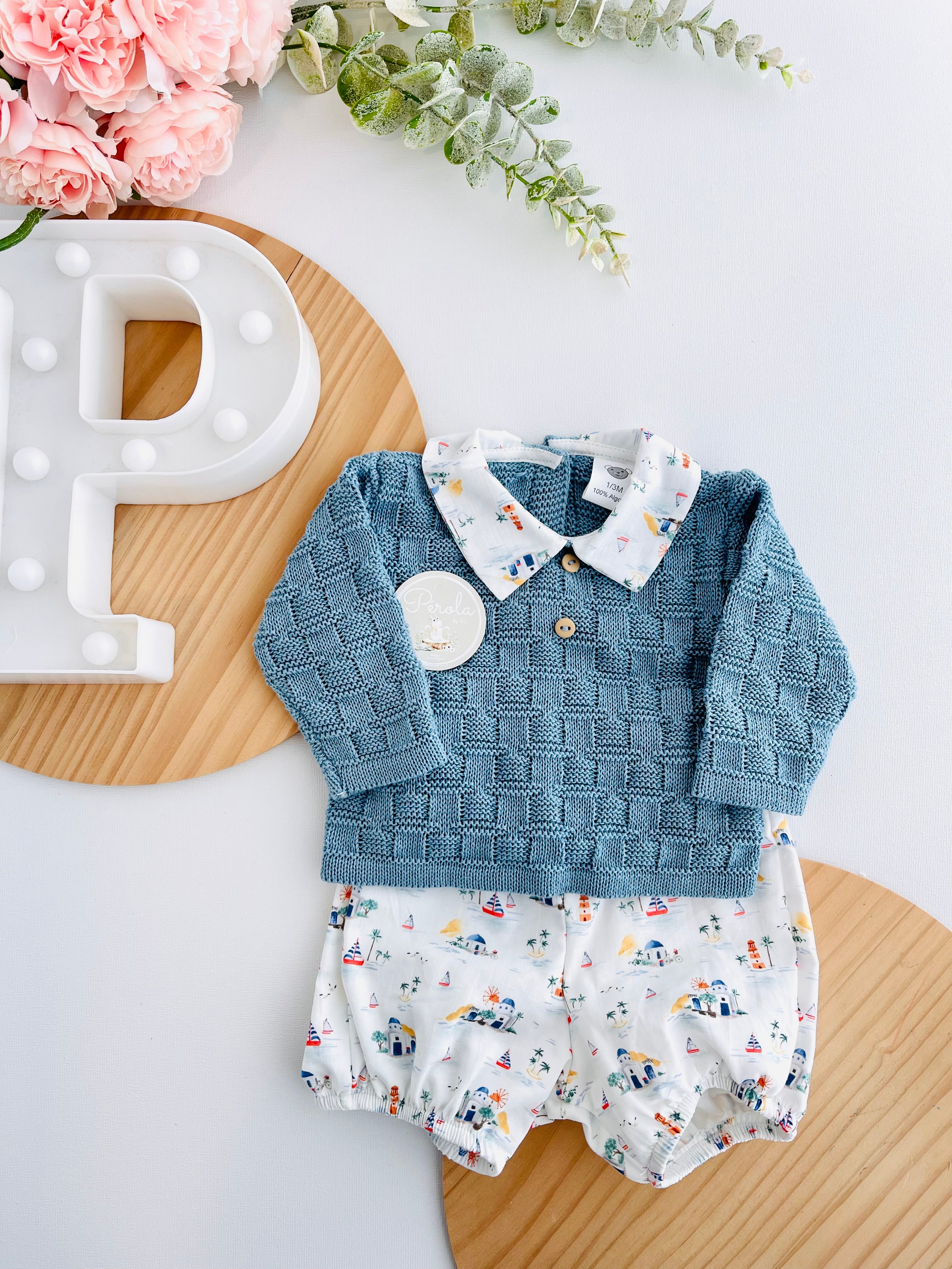 Conjunto barcos: Camisola e calções - Primavera Verão