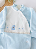 Babygrow azul em veludo