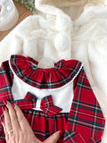 Conjunto: casaco de pêlo comprido e vestido