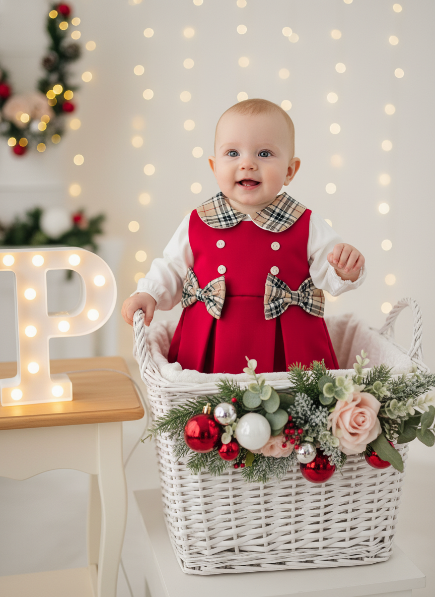 Vestido e blusa com gola xadrez