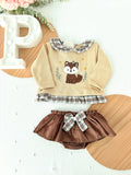 Conjunto raposa: camisola e saia/tapa fraldas