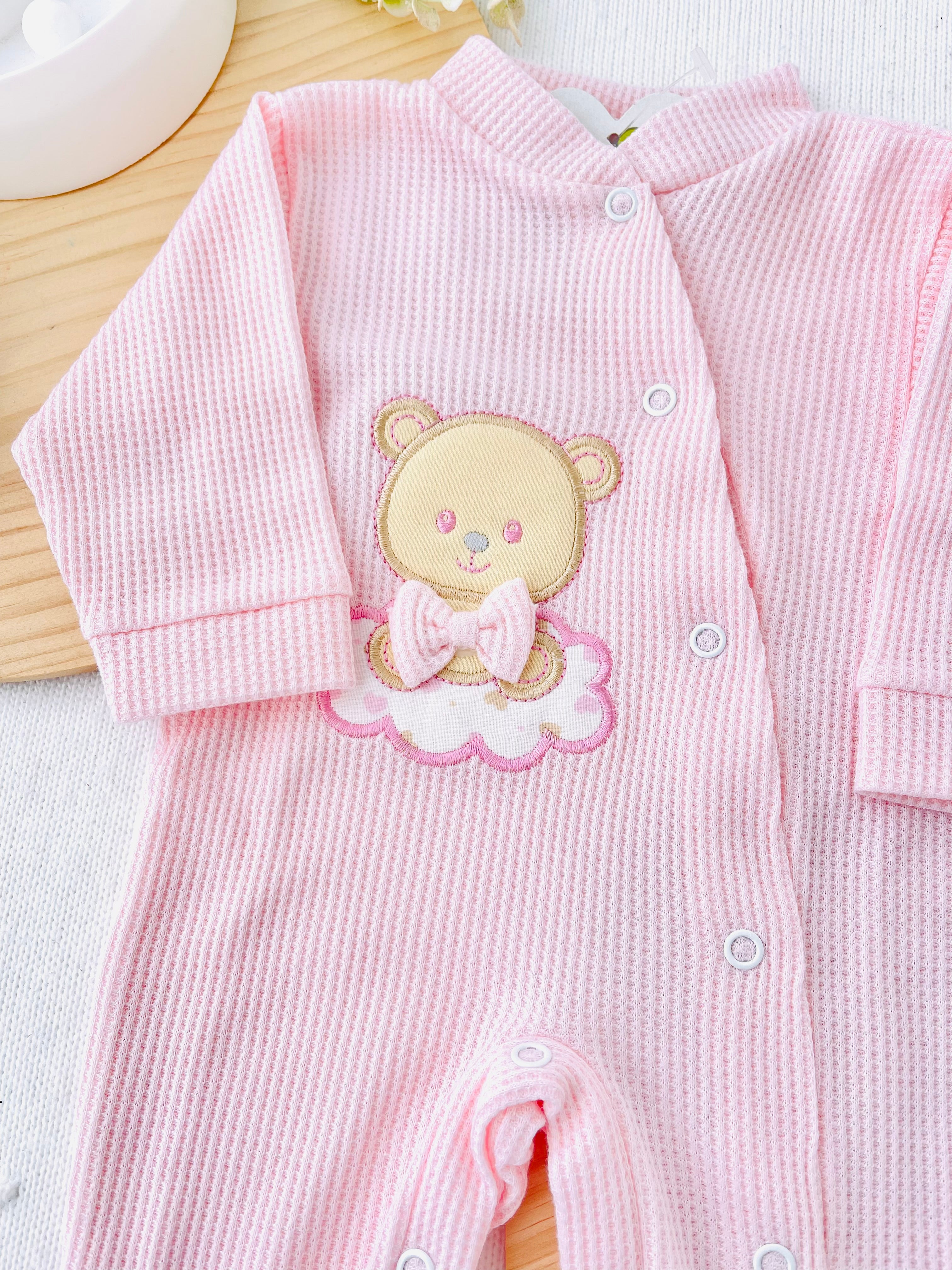 Babygrow ursinho com laço em algodão