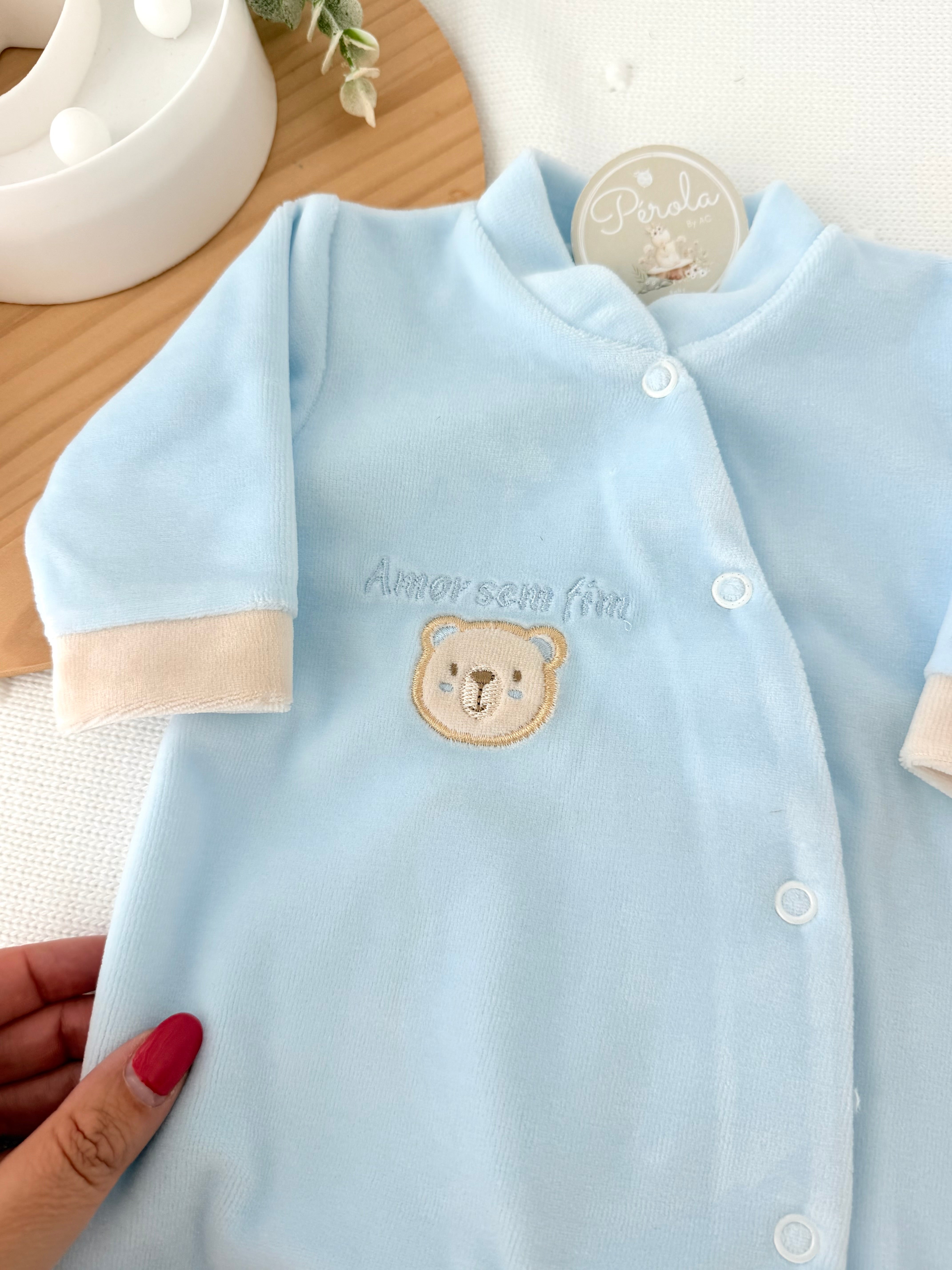 Babygrow tema: Amor sem fim em veludo