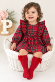 Vestido xadrez vermelho menina- 6-12-18M
