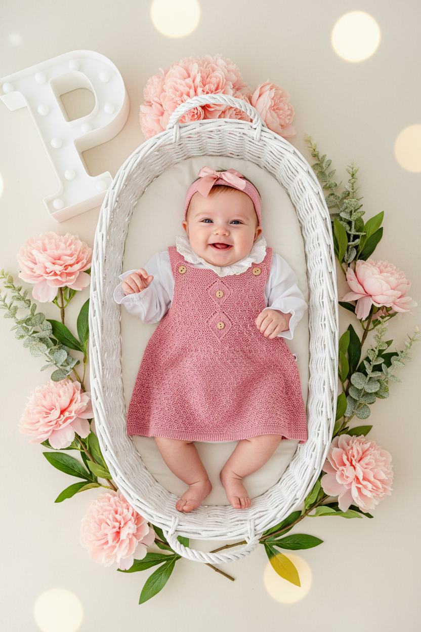 Conjunto Rosa Velho: vestido, blusa e fita com laço