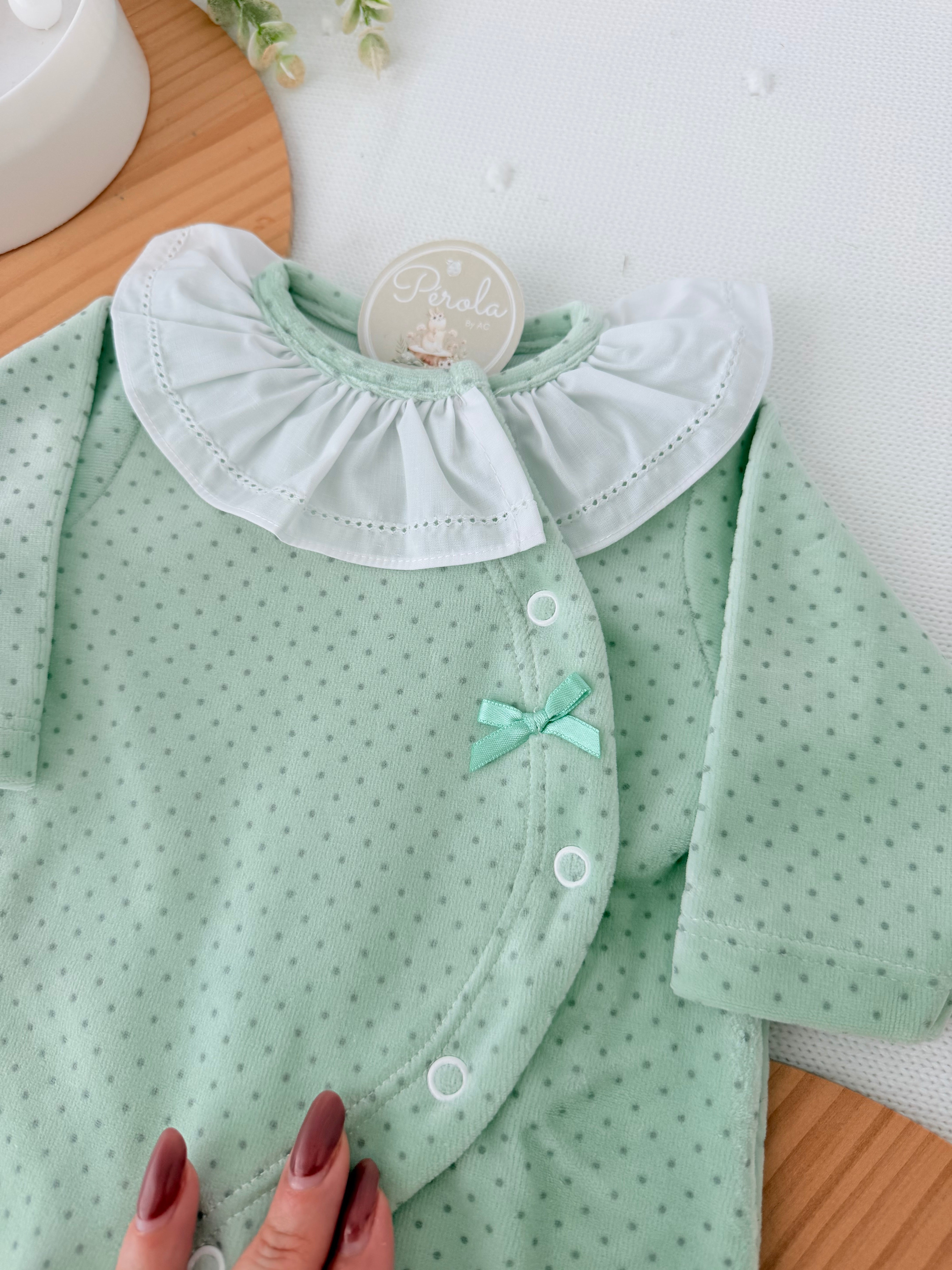 Babygrow Carinho pintinhas VELUDO golinha grande