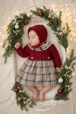 Vestido e touca de malha Bordeaux