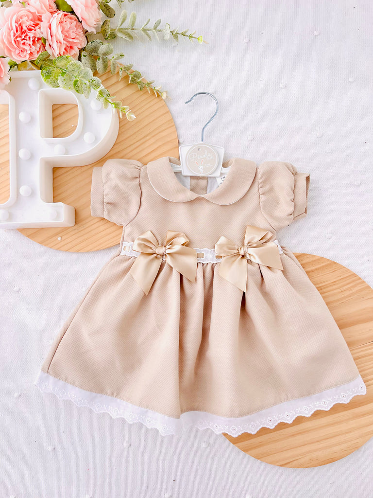Vestido laços bege
