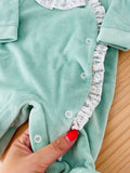 Babygrow tema flores em VELUDO