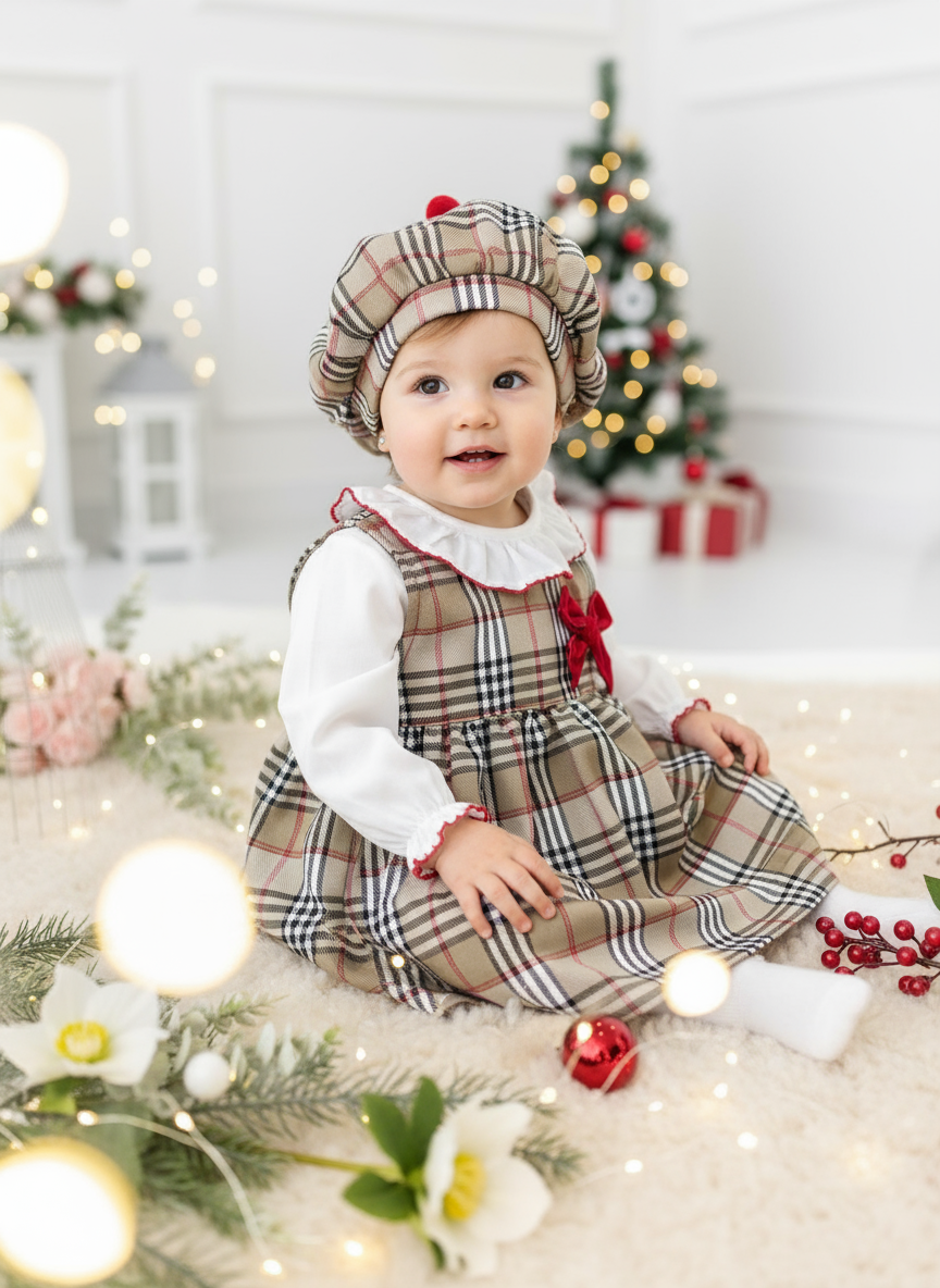 Vestido, blusa e bóina estilo Burberry 2.0