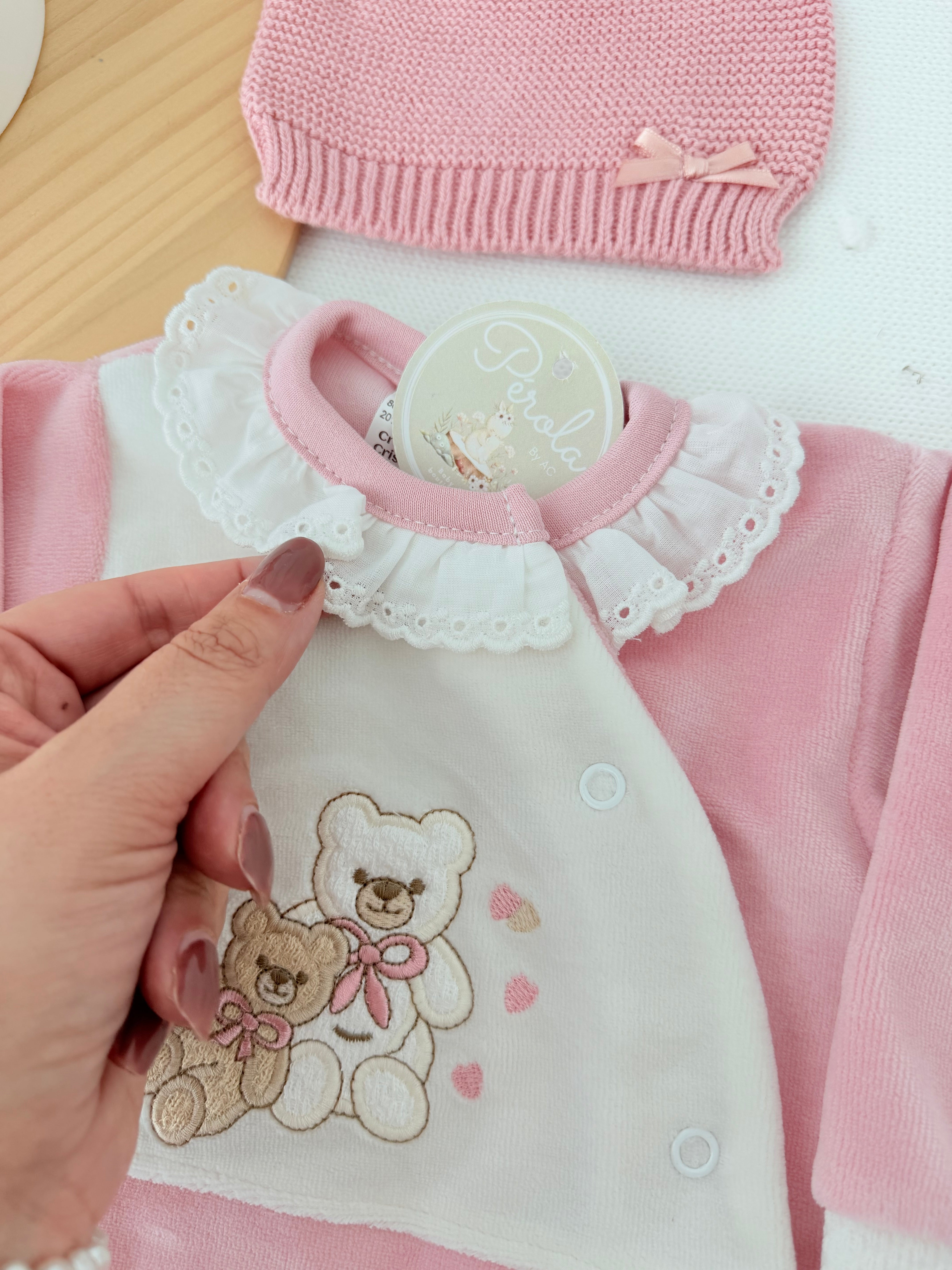 Babygrow corações em veludo