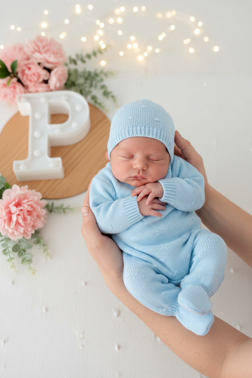 Babygrow e touca malha Outono Inverno