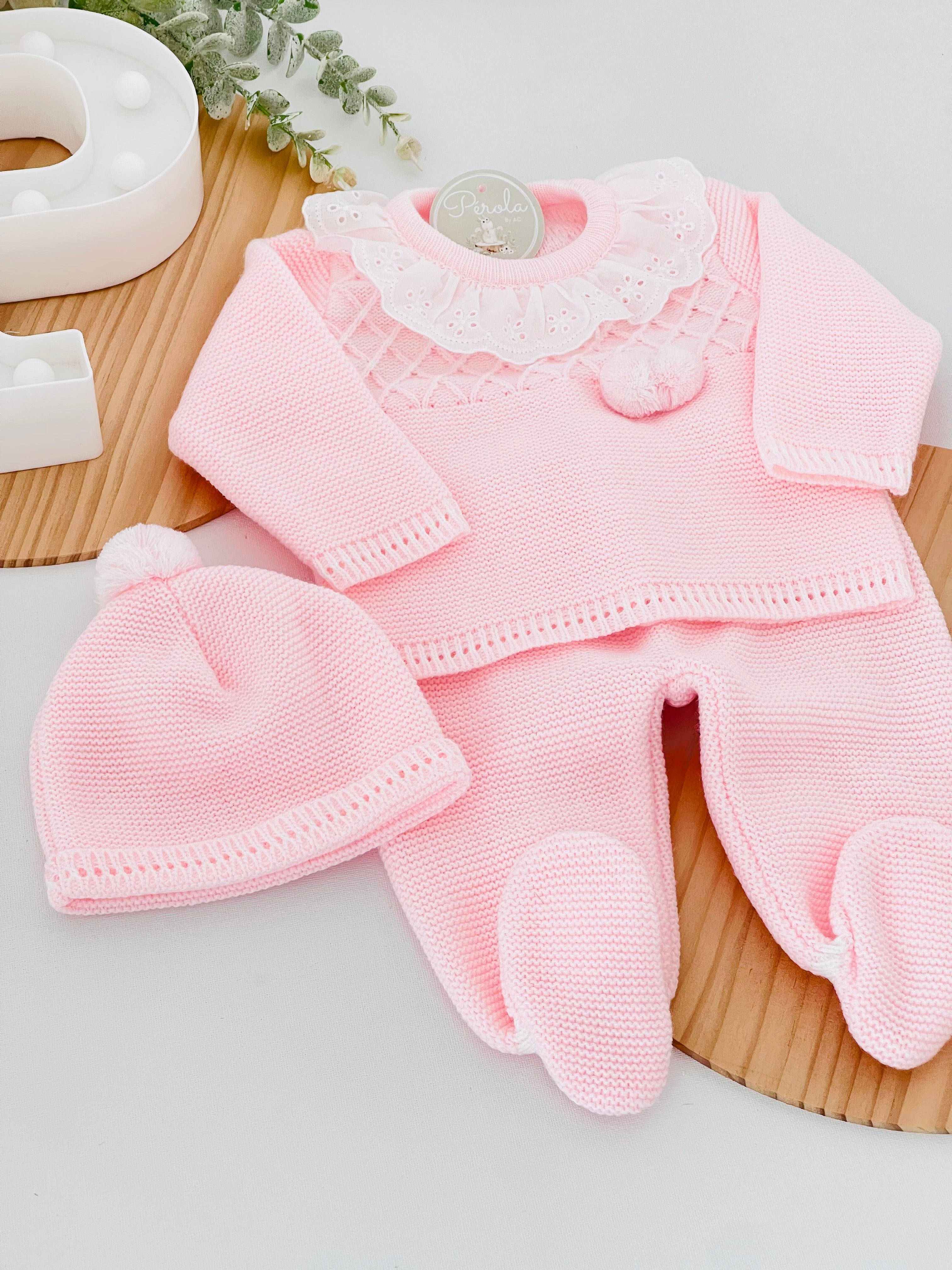 Conjunto malha Azul ou Rosa Outono/Inverno