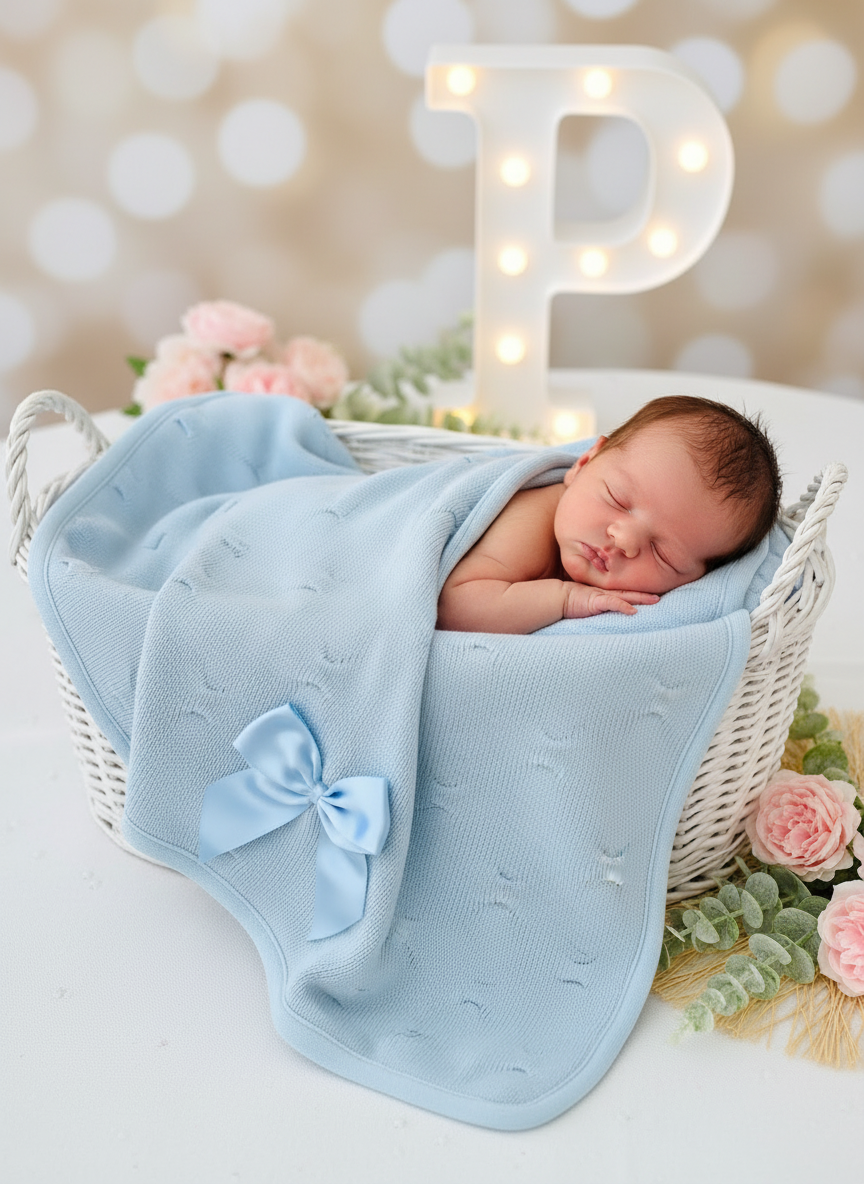 Manta dupla (malha e tecido polar) com laço