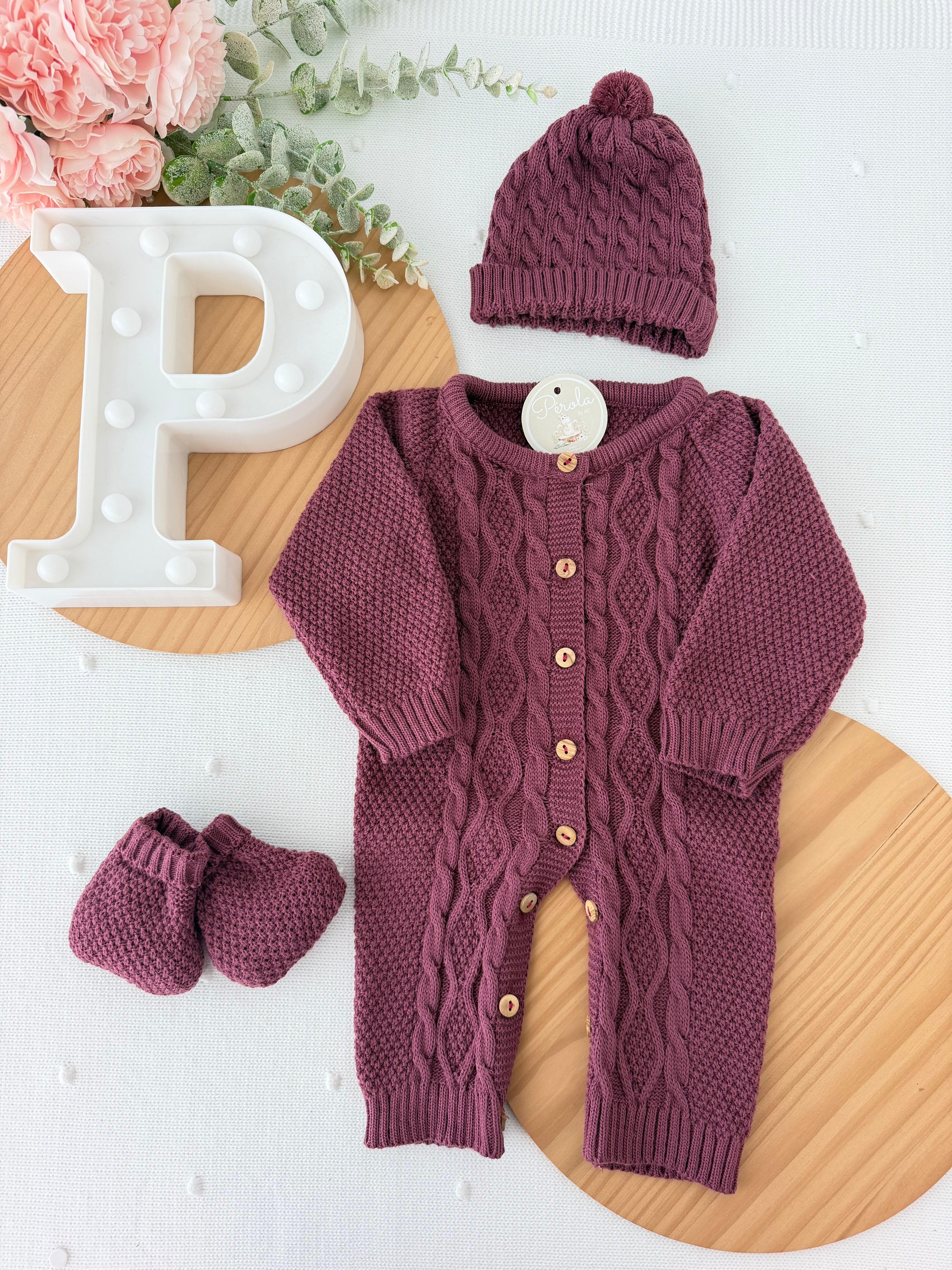Conjunto 3 peças: macacão, gorro e carapins 3M