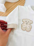 Babygrow veludo com ursinho em malha