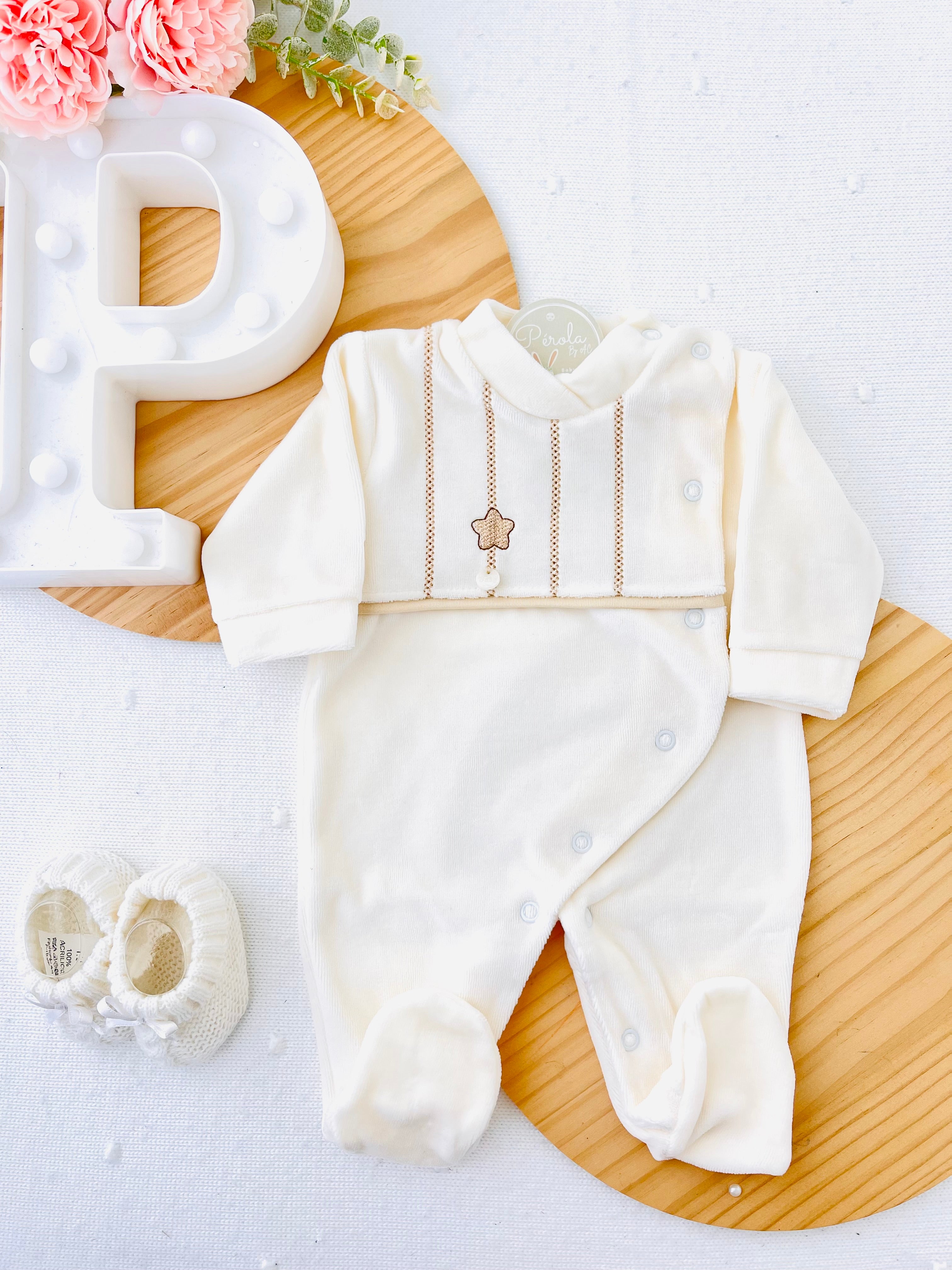 Babygrow Riscas em veludo