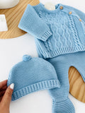 Conjunto menino: camisola, calças e gorro Outono/Inverno