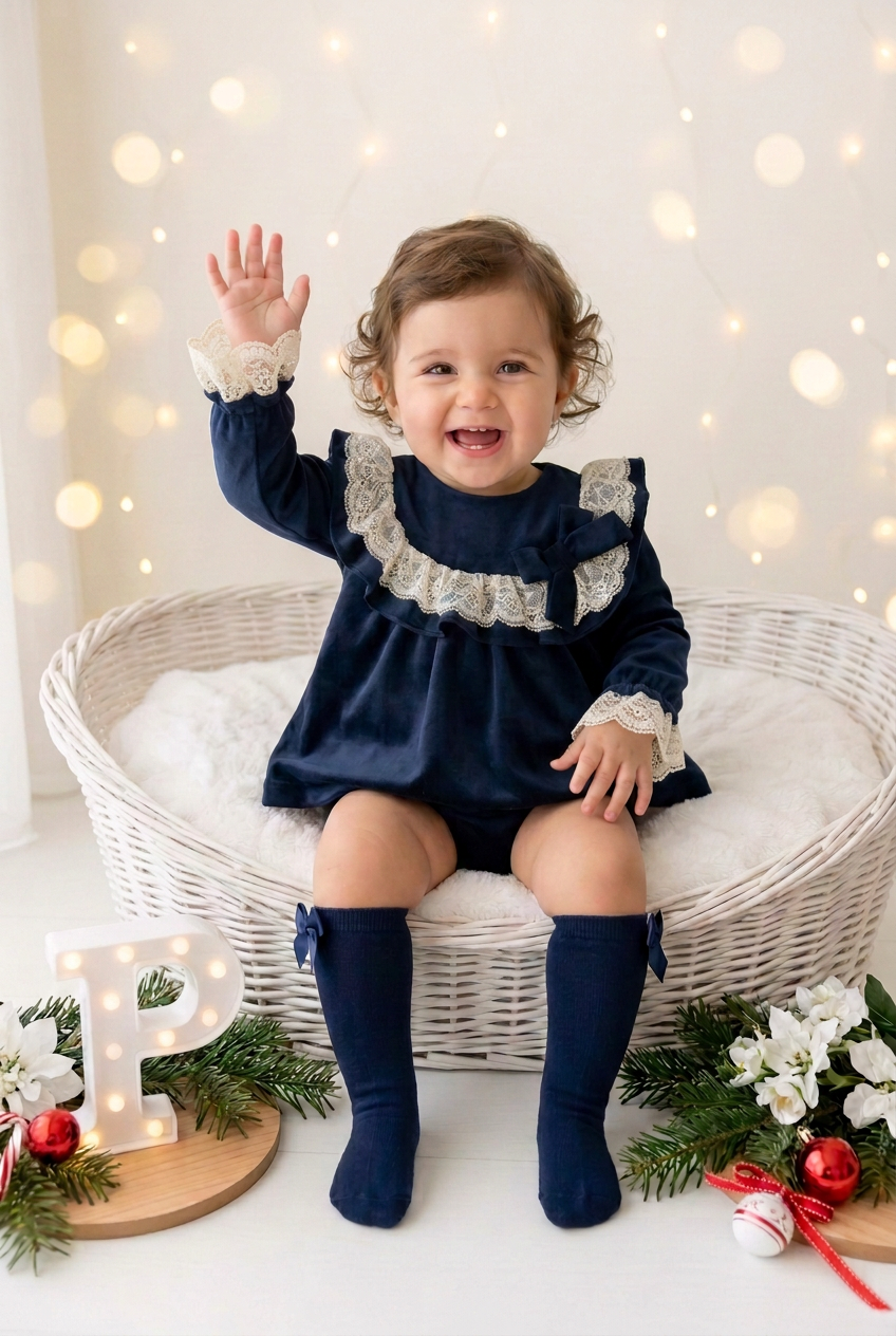 Vestido e tapa fraldas em veludo coleção premium