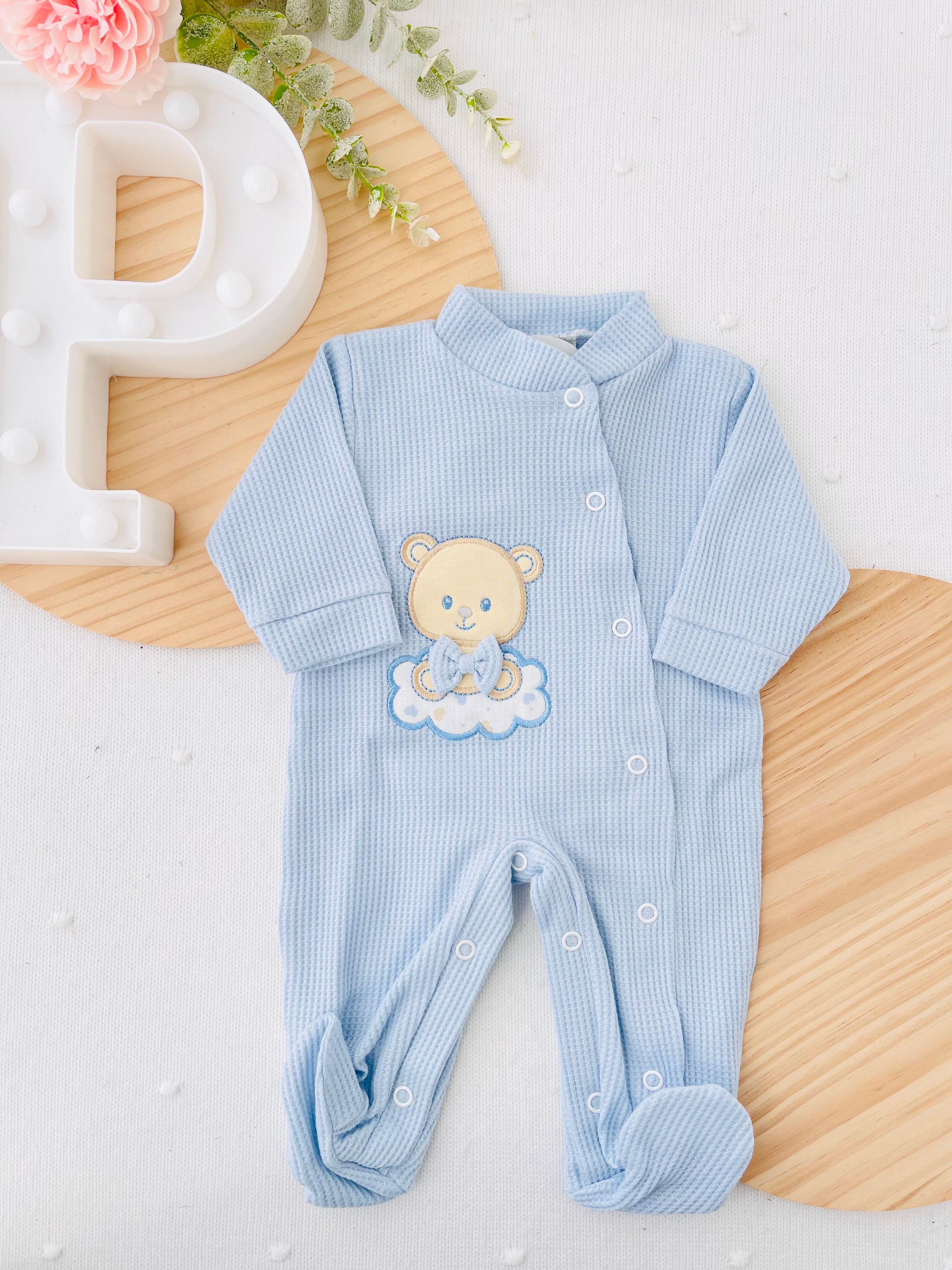 Babygrow ursinho com laço em algodão