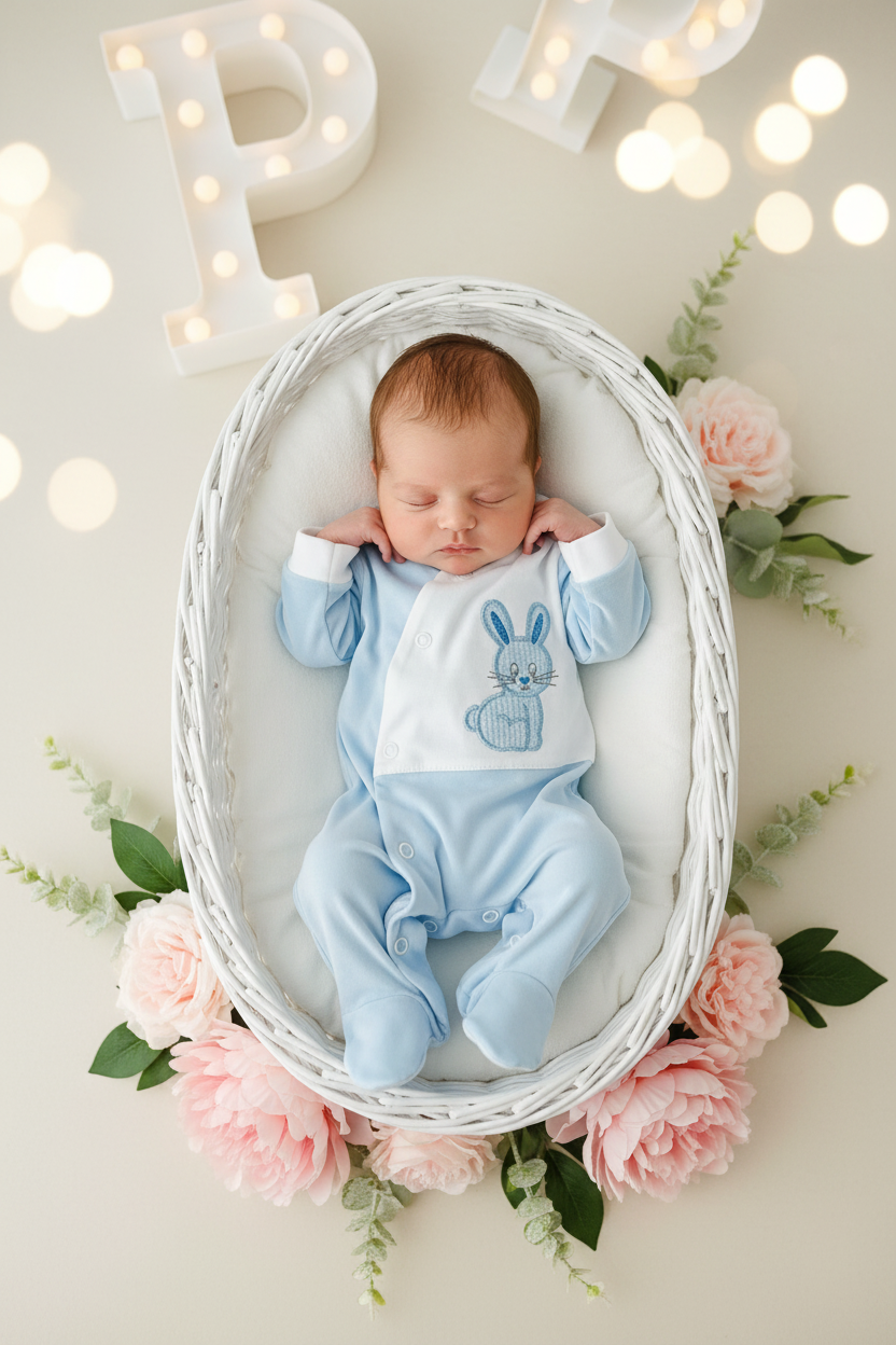 Babygrow coelho algodão