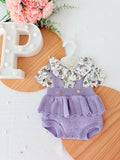 Fofo e blusa tema flores lilás 3-12M