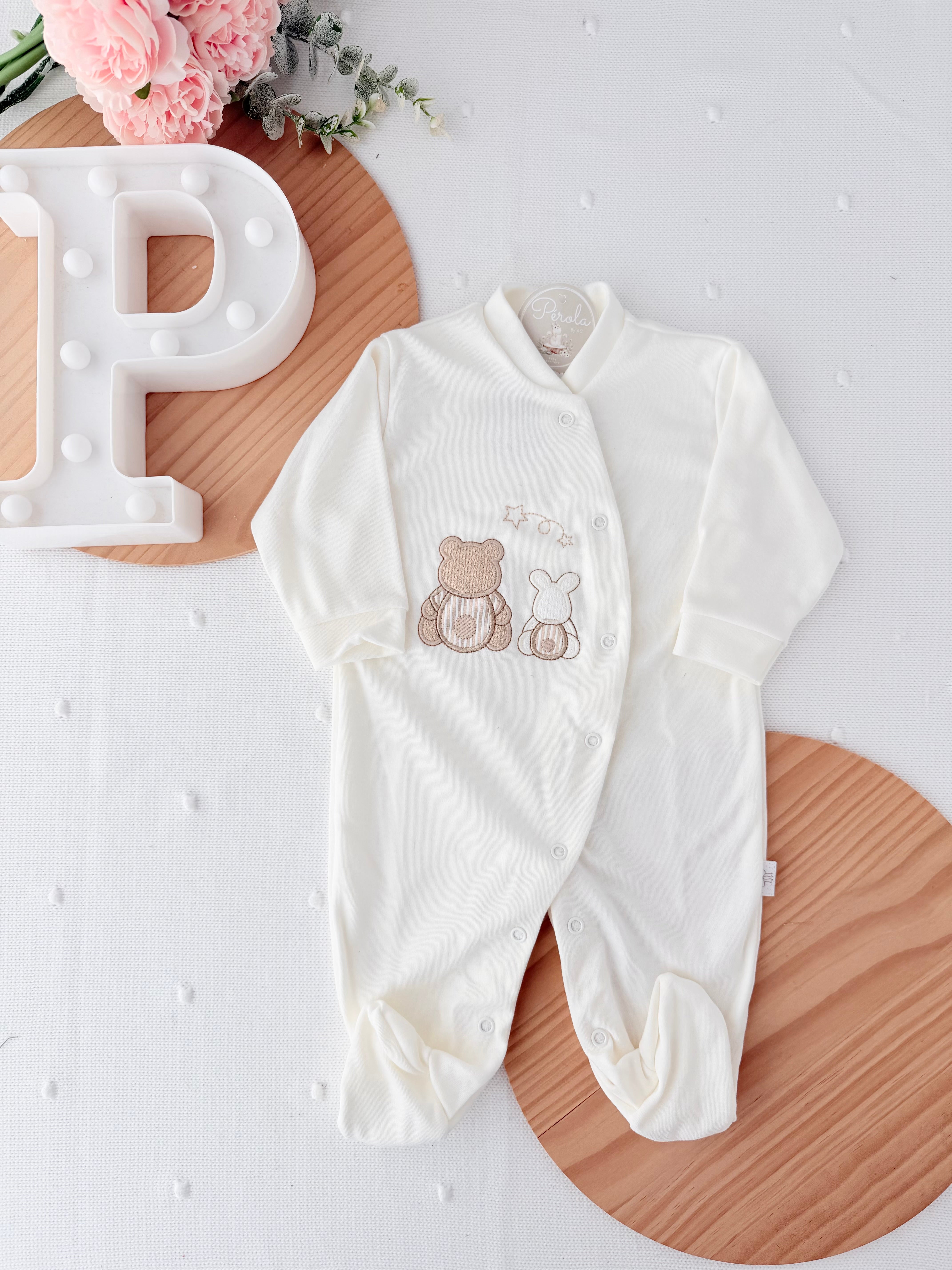 Babygrow algodão unissexo 3m 6m 9m e 12m