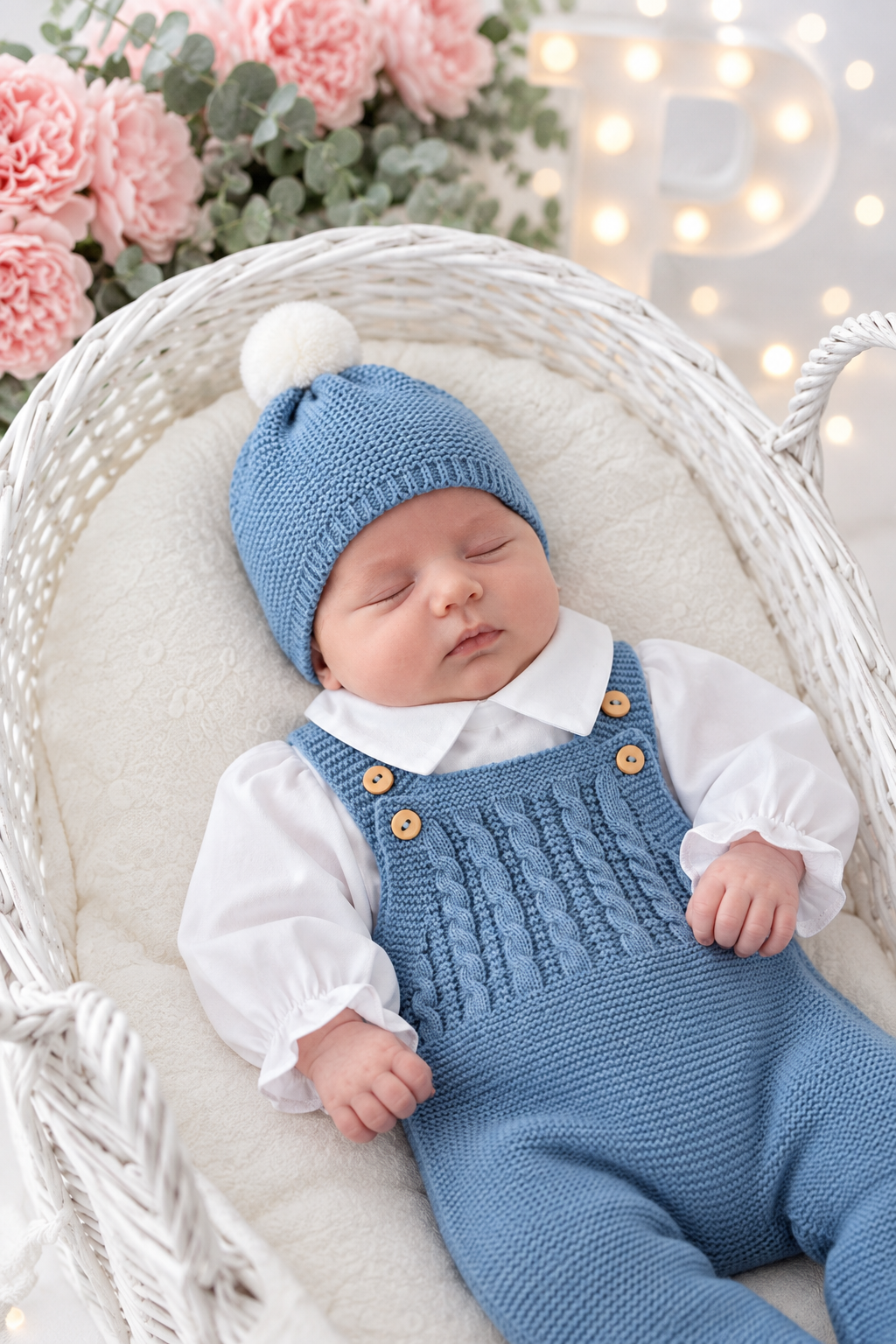 Saída maternidade menino azul cobalto  : 3 peças Outono/Inverno