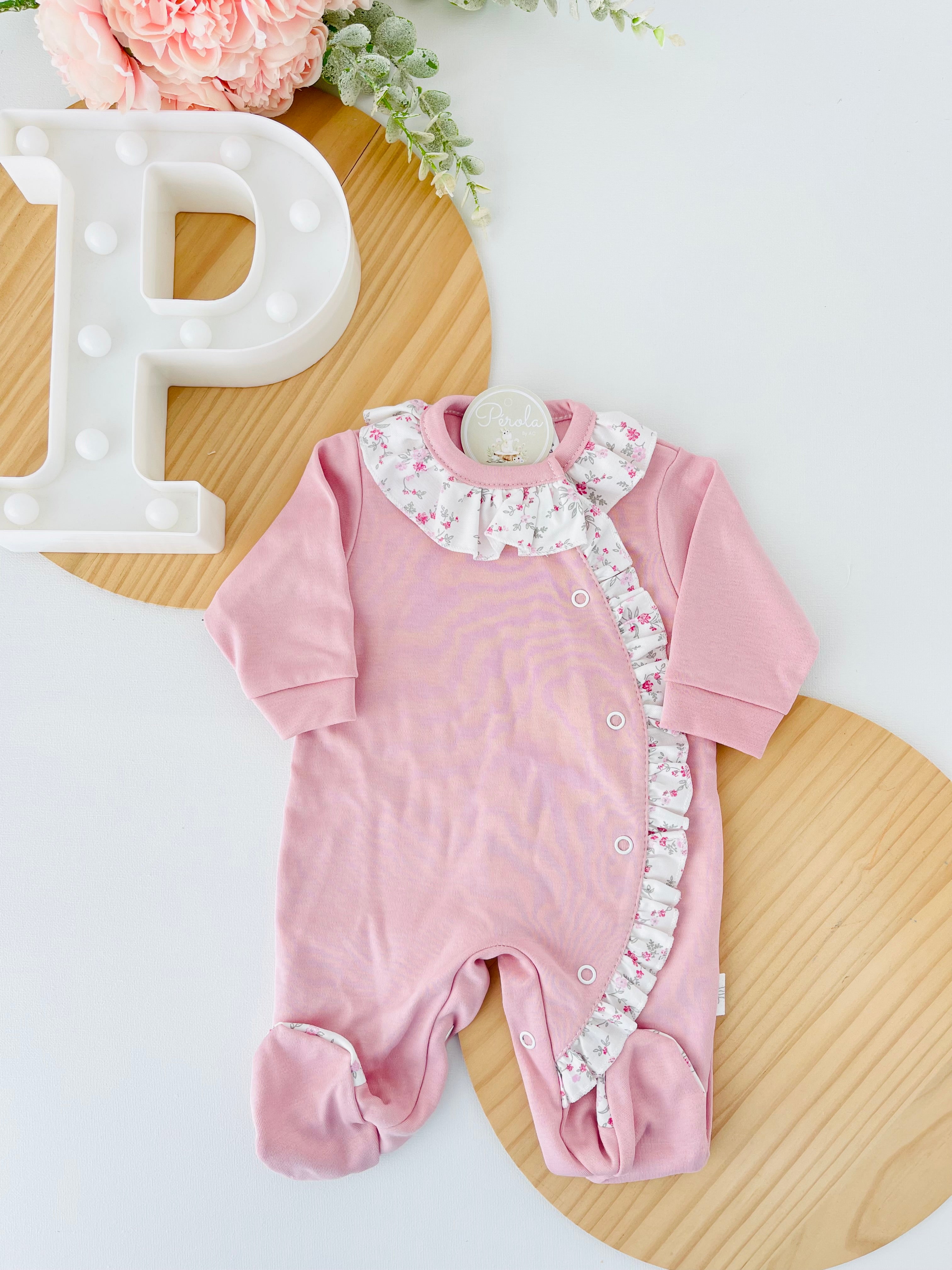 Babygrow tema flores em algodão