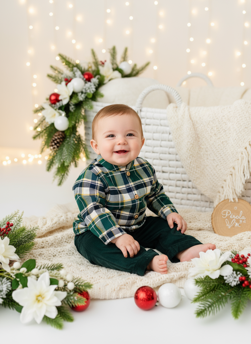 Conjunto xadrez: calças bombazine e camisa