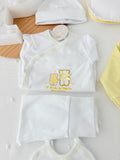 Conjunto primeira roupinha em Amarelo unissexo- 6 peças