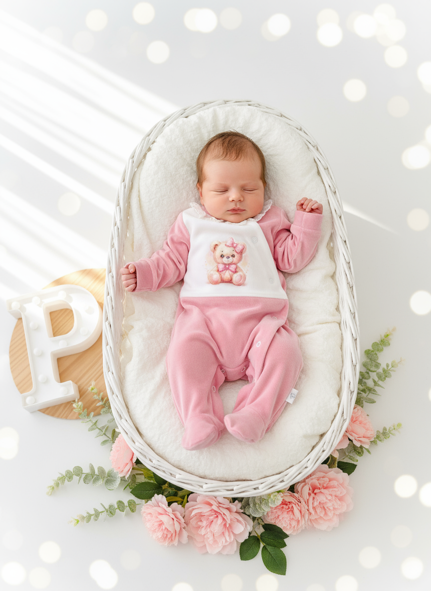 Babygrow tema ursinho em veludo