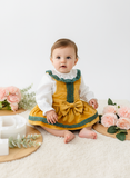 Conjunto amarelo em veludo : Fofo e blusa