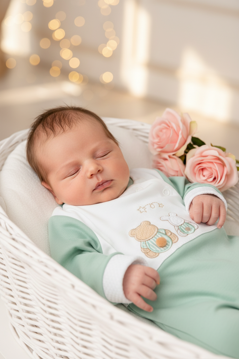 Babygrow pompom algodão