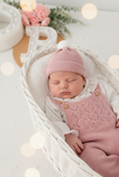 Conjunto recém nascido menina rosa velho : 3peças Outono/Inverno