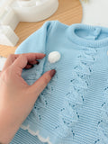 Conjunto pompons: camisola, calças e gorro Outono Inverno