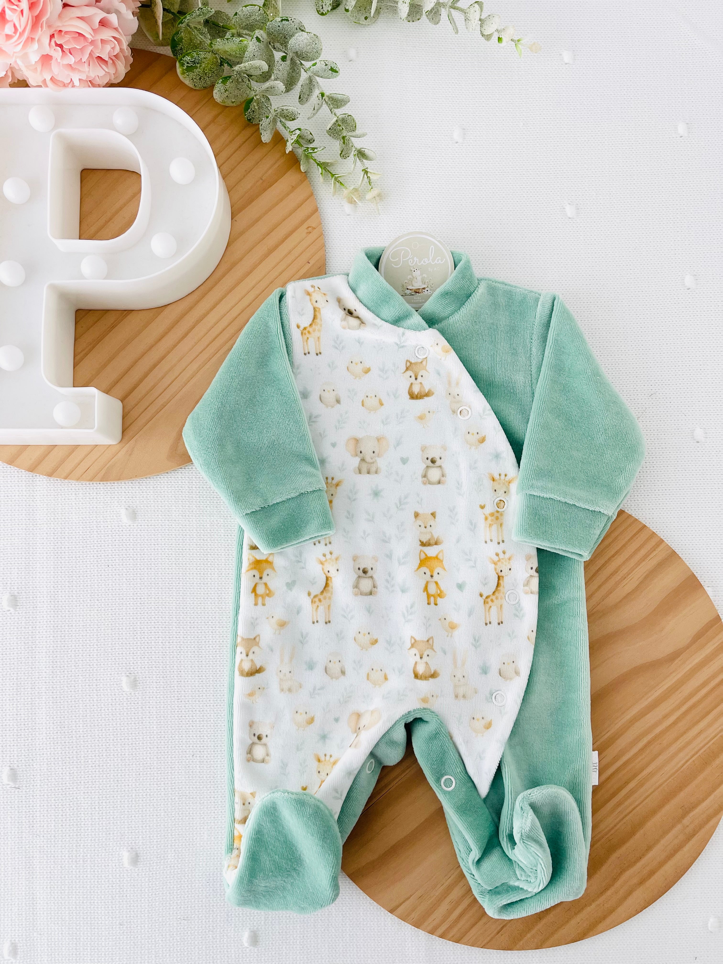 Babygrow tema animais amorosos