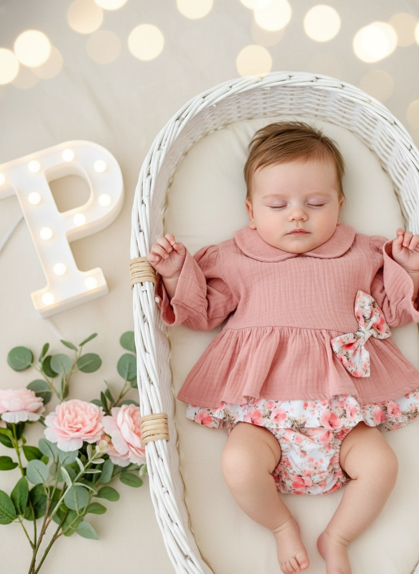 Blusa e saia/tapa fraldas