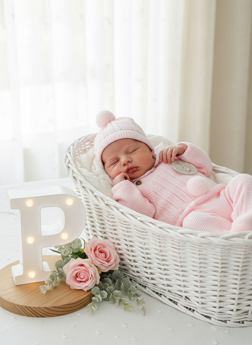 Conjunto Pompom ROSA : jardineiras, camisola e gorro