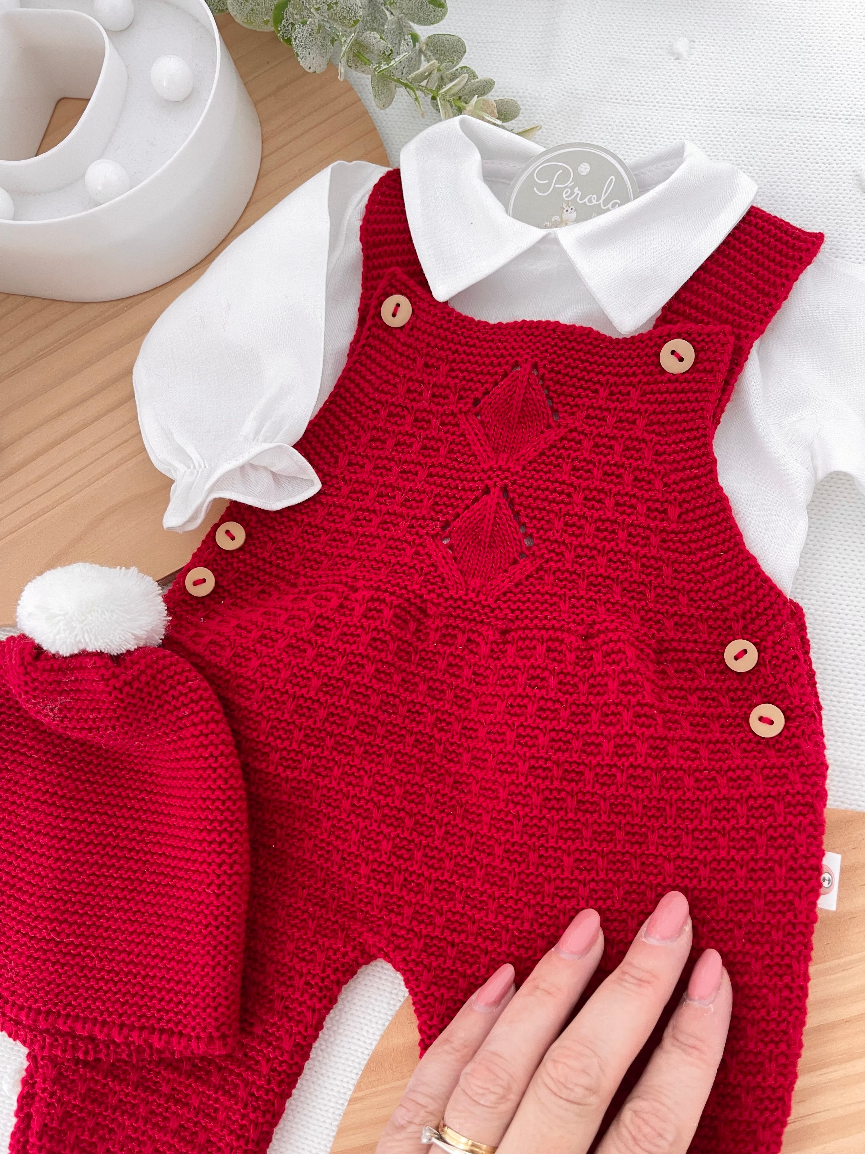 Saída maternidade em vermelho menino- Outono/Inverno