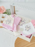 Pack panda em veludo: Babygrow, fralda e manta