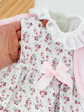Conjunto: casaco, vestido e camisola com golinha