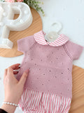 Conjunto riscas rosa: camisola e tapa fraldas