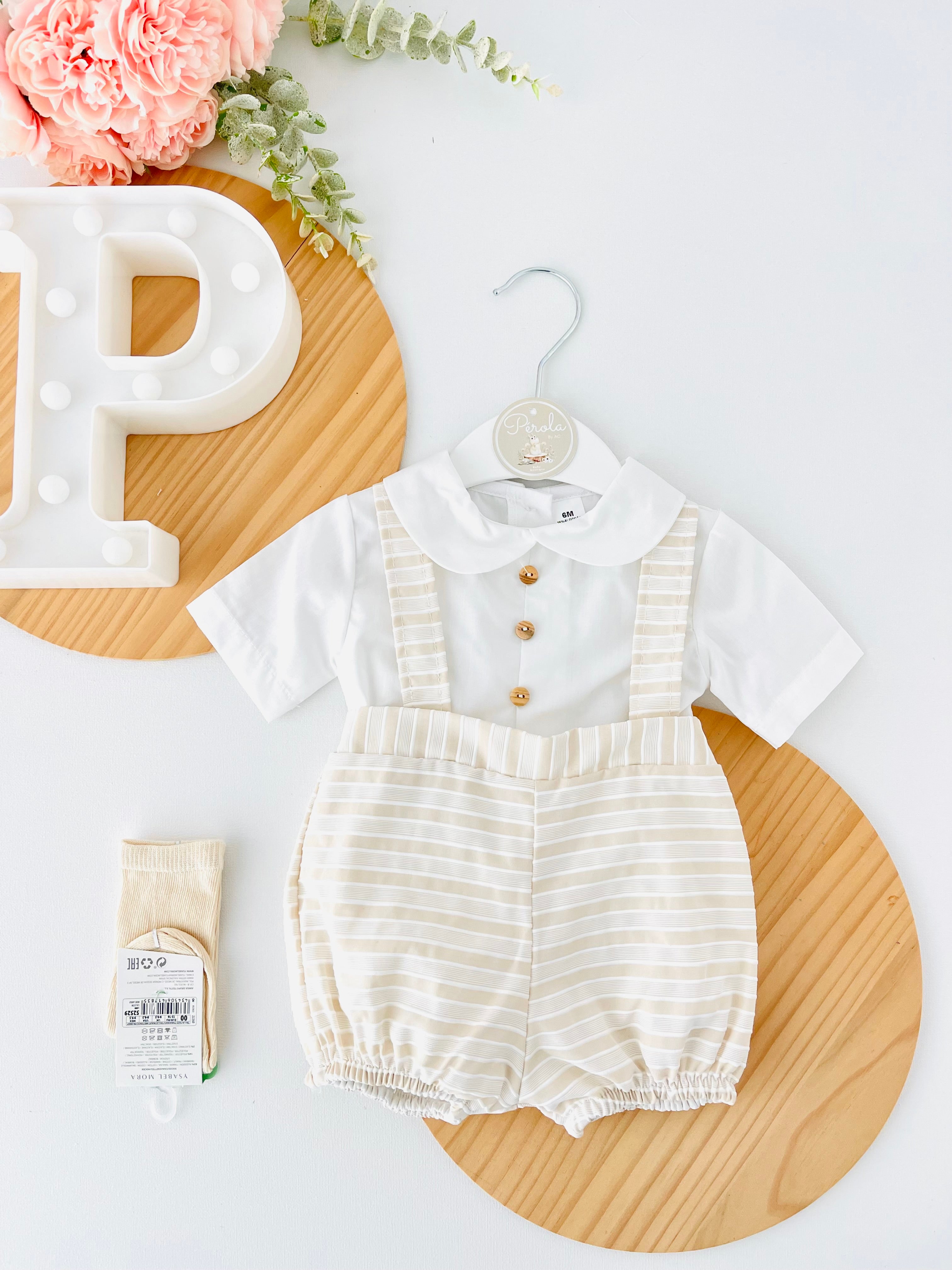 Conjunto pérola menino: fofo e camisa