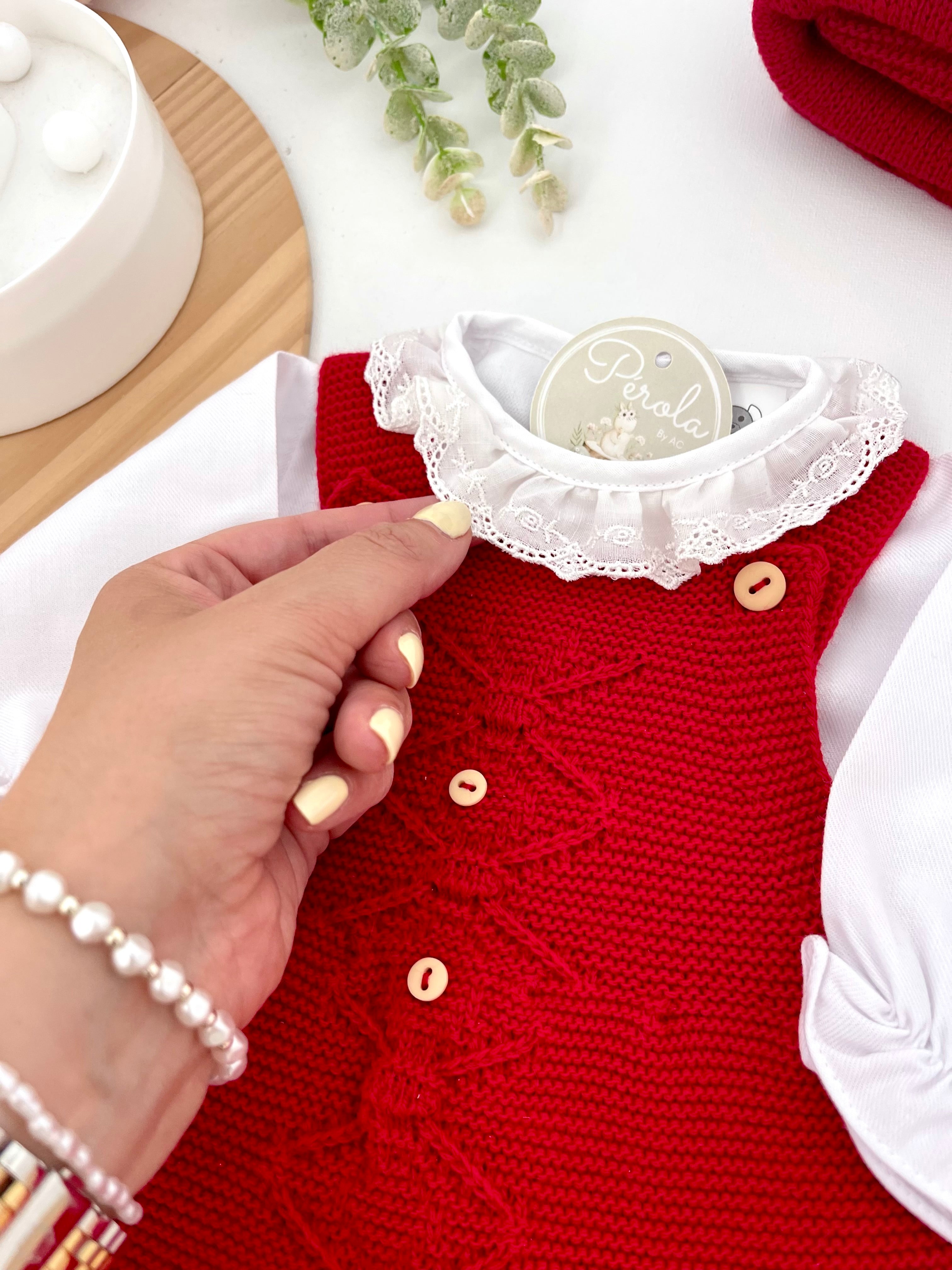 Saída maternidade vermelho menina Outono Inverno