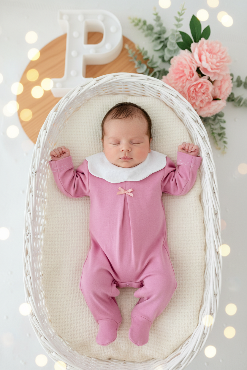Babygrow gola flor em algodão