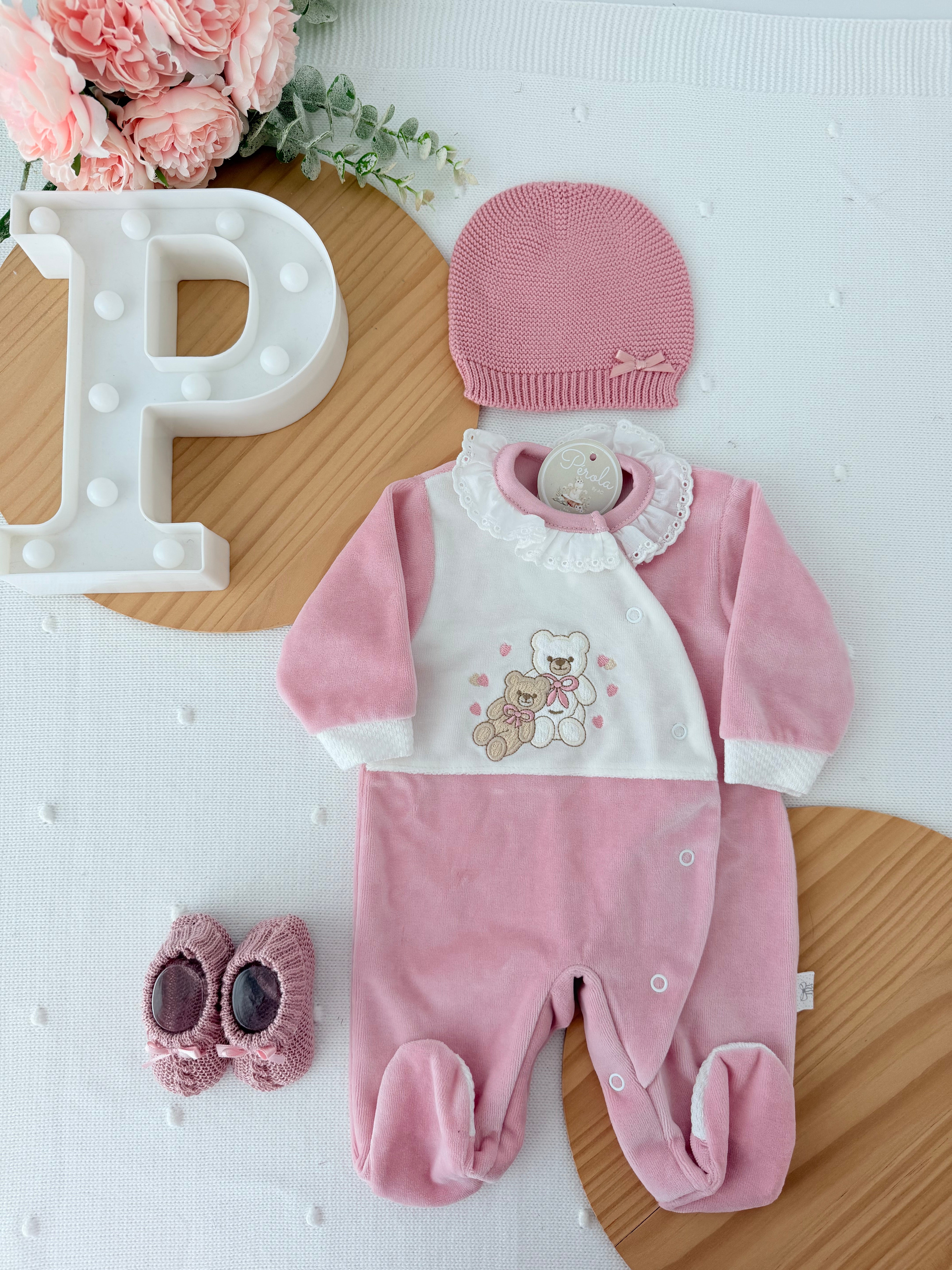 Babygrow corações em veludo