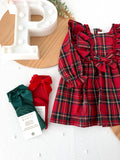 Vestido xadrez vermelho menina- 6-12-18M