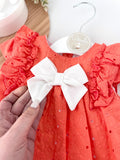 Conjunto Maria coral : vestido e tapa fraldas